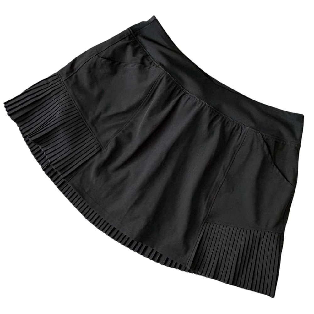 Old Money Pleated Tennis Skort Womens Black M Logo Preppy Golfcore Gorpcore
